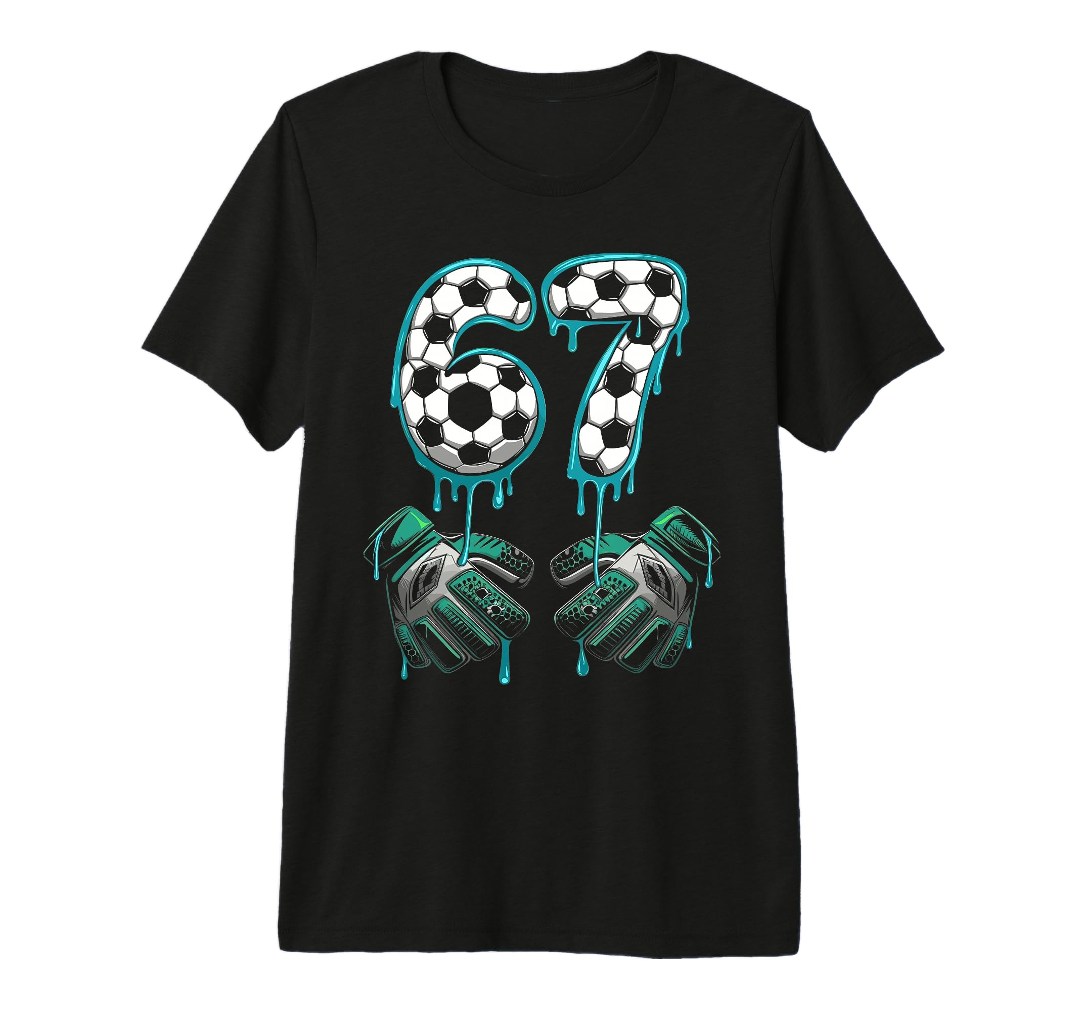 Soccer Goalie 67 Number Gloves Splash T-Shirt - Minimalist Print Unisex - T-Shirt, Sweatshirt, Hoodie