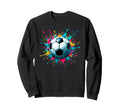 Colorful Splash Art Soccer Sweatshirt - Minimalist Print Men Women - T-Shirt, Sweatshirt, Hoodie