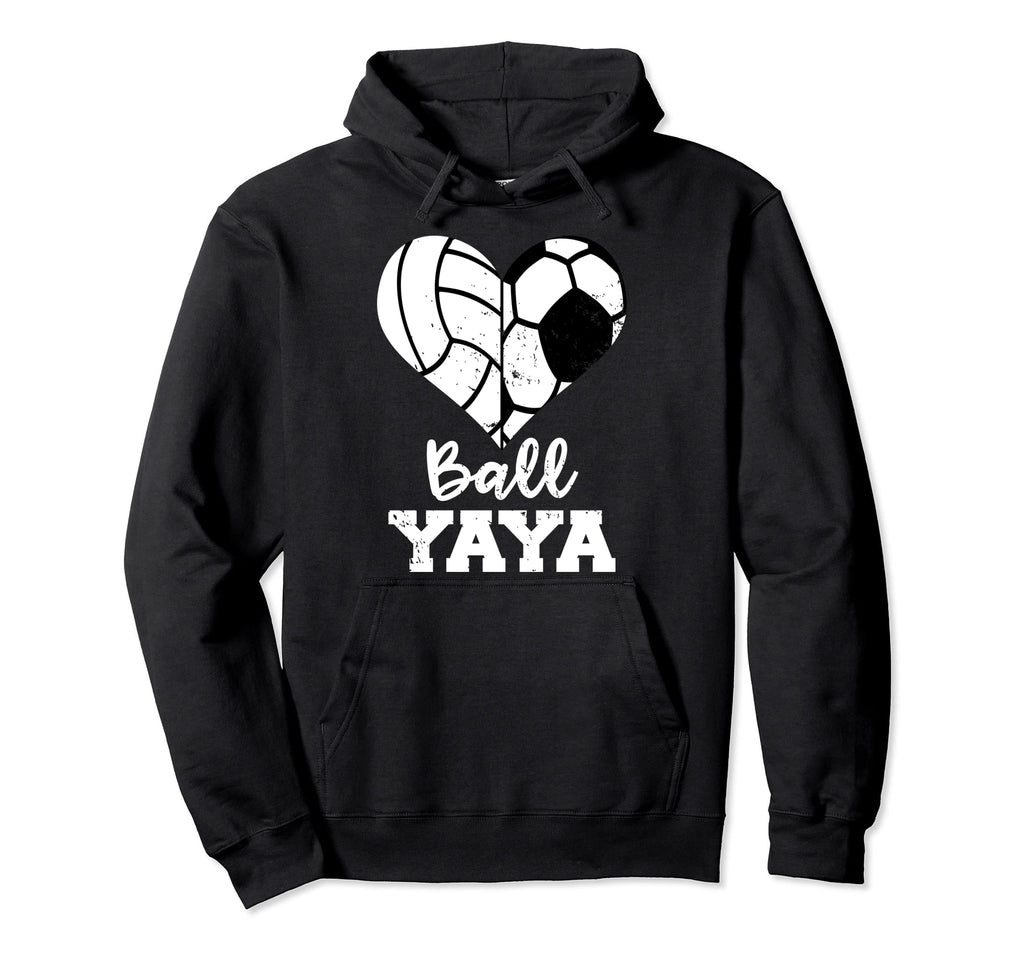 Ball Yaya Heart Funny Soccer Volleyball Hoodie - Novelty Apparel Men Women - T-Shirt, Sweatshirt, Hoodie