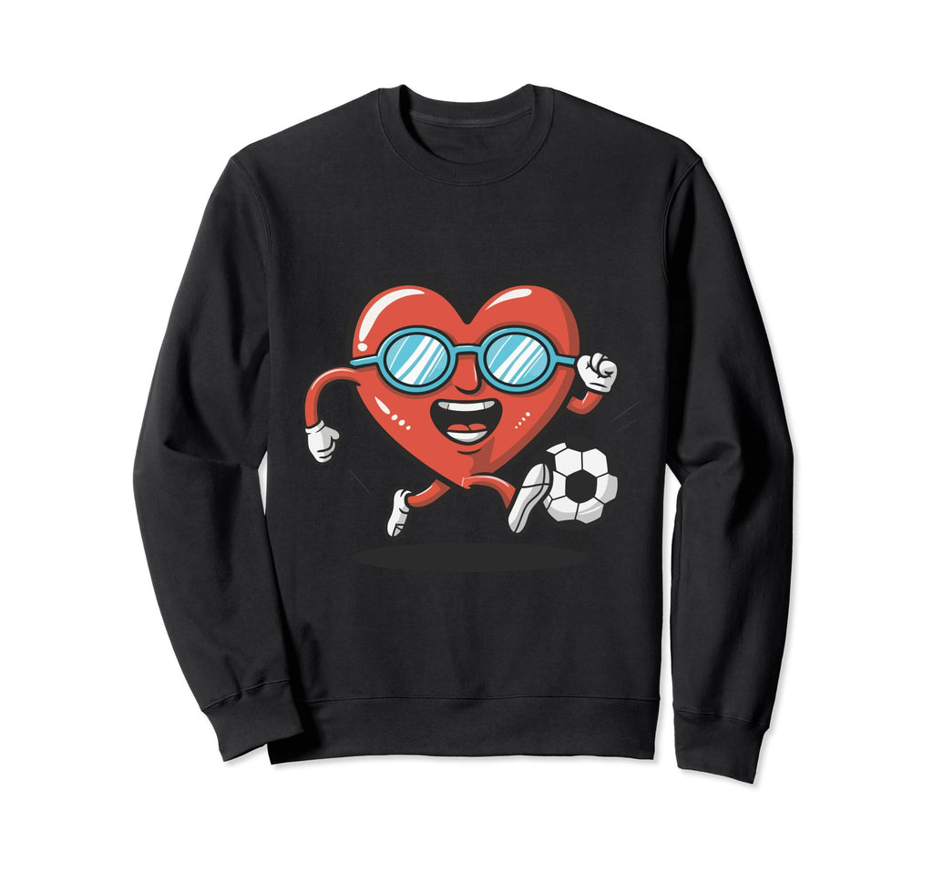 Funny Heart Playing Soccer Sweatshirt - Graphic Print for Adults - T-Shirt, Sweatshirt, Hoodie