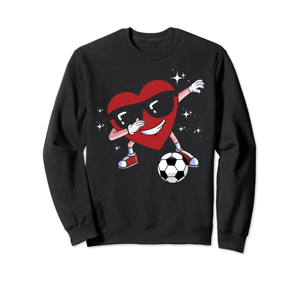 Dabbing Heart Dab Valentines Day Soccer Sweatshirt - Trendy Graphic Unisex - T-Shirt, Sweatshirt, Hoodie