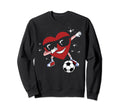 Dabbing Heart Dab Valentines Day Soccer Sweatshirt - Trendy Graphic Unisex - T-Shirt, Sweatshirt, Hoodie