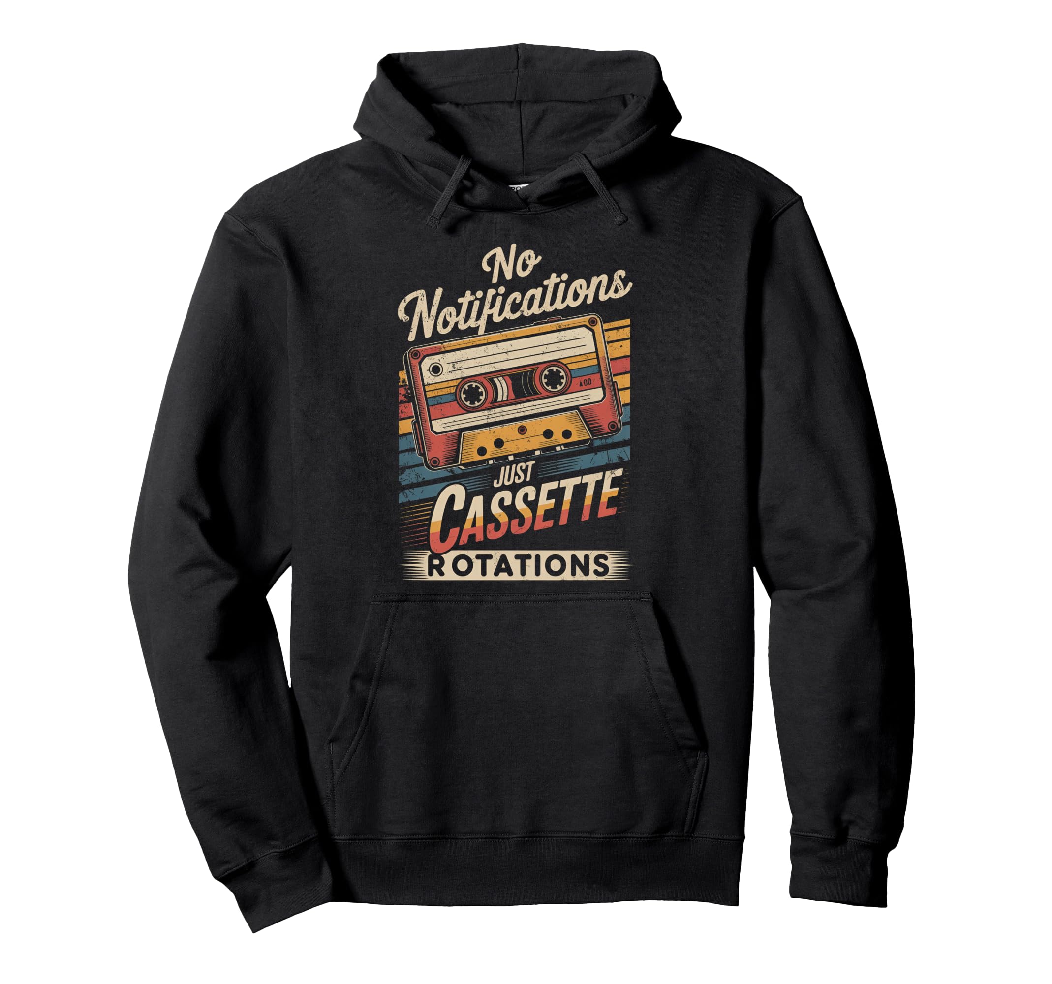 No Notifications Just Cassette Hoodie - Custom Art Print Men Women - T-Shirt, Sweatshirt, Hoodie