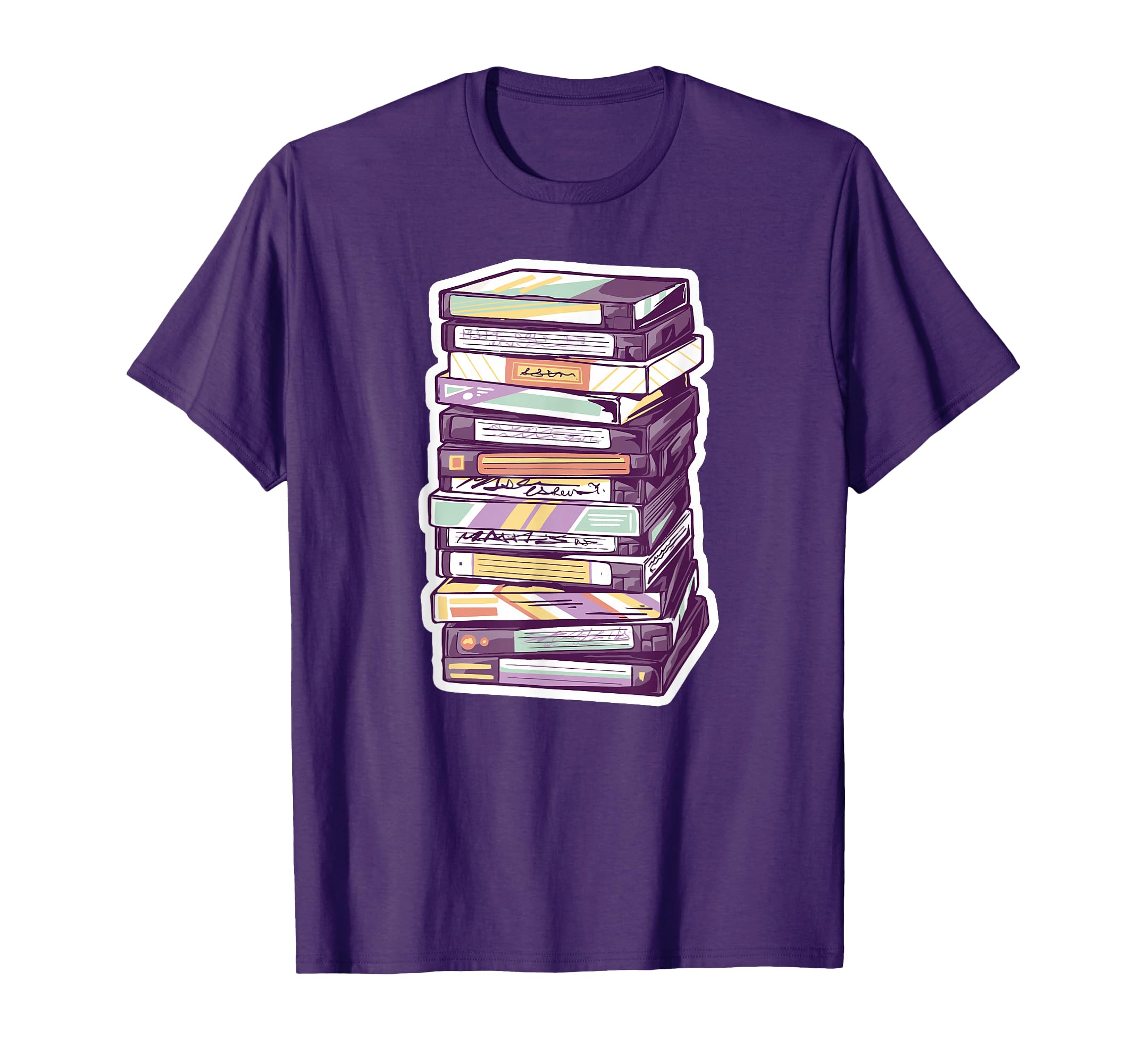 Stack Tech Vhs Video Tapes T-Shirt - Custom Art Print Unisex - T-Shirt, Sweatshirt, Hoodie