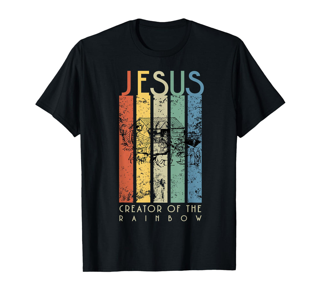 Jesus Creator Rainbow Noah And Ark T-Shirt - Aesthetic Graphic Unisex - T-Shirt, Sweatshirt, Hoodie