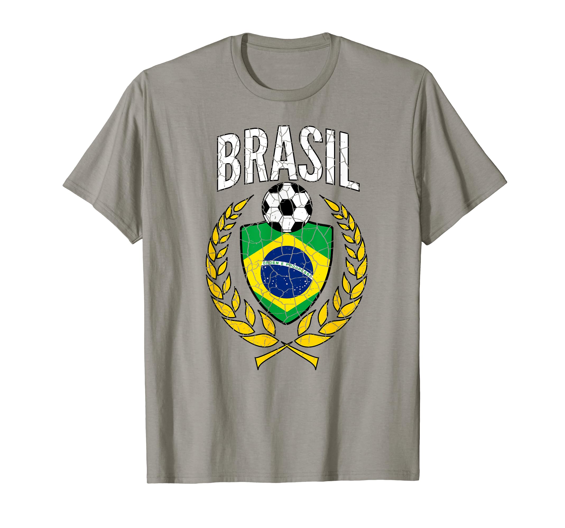 Brazil Soccer Jersey 2018 Distressed T-Shirt - Graphic Print for Adults - T-Shirt, Sweatshirt, Hoodie