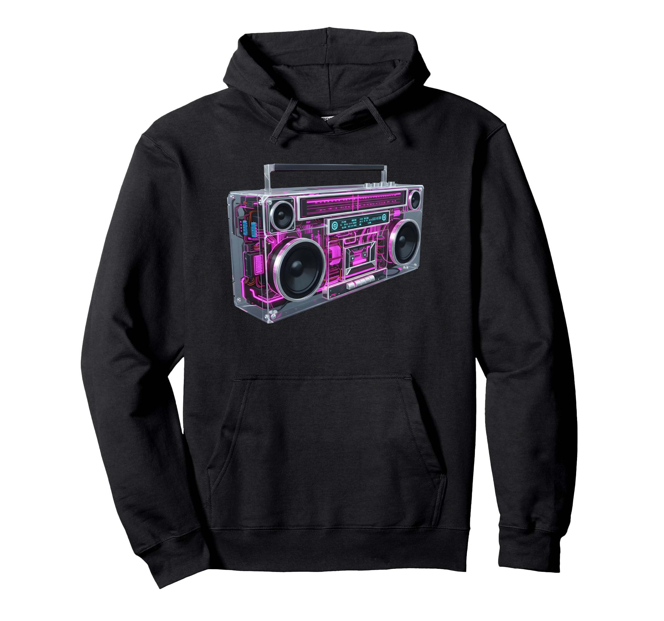Boombox Old School Cassette Tape Hoodie - Trendy Graphic Unisex - T-Shirt, Sweatshirt, Hoodie