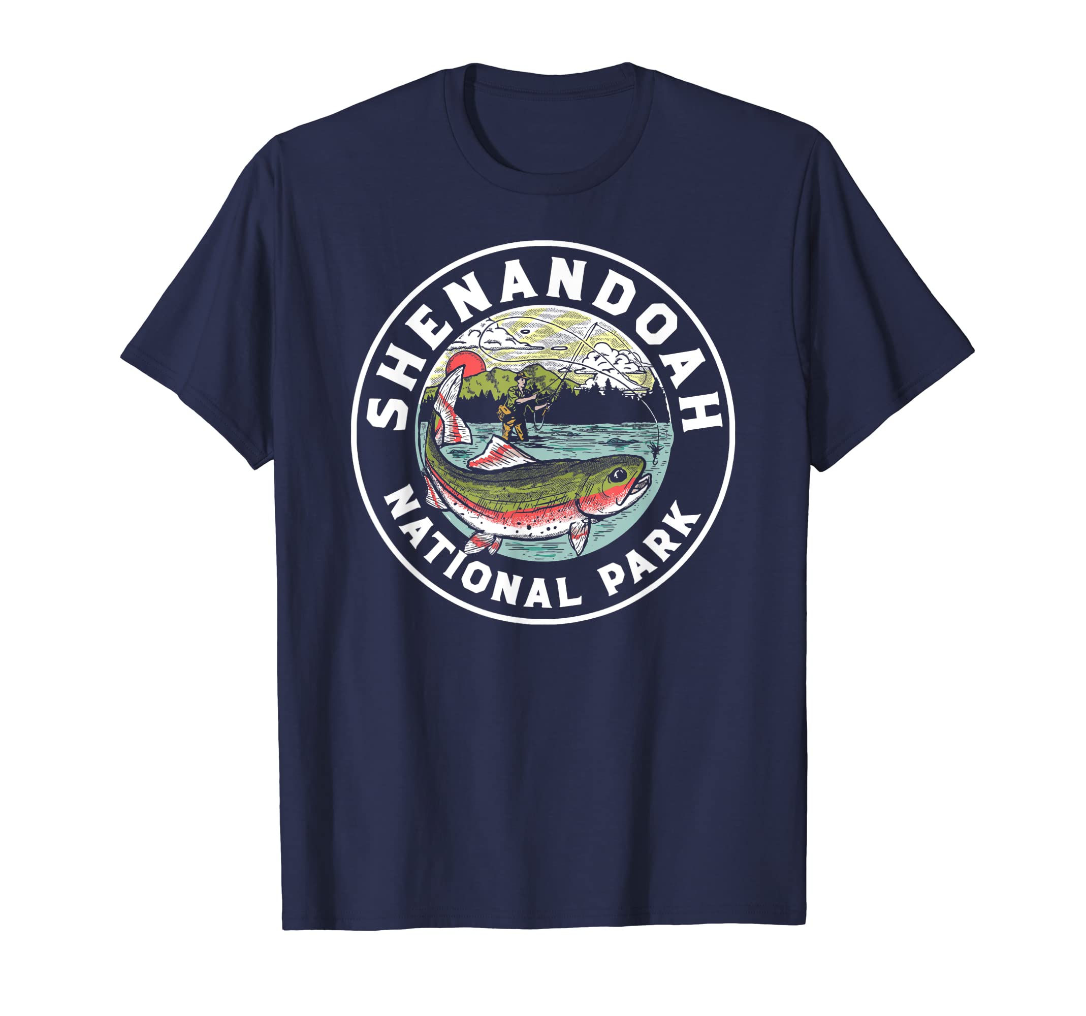 Shenandoah Fly Fishing Artistic Trout T-Shirt - Trendy Graphic for Adults - T-Shirt, Sweatshirt, Hoodie