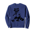 Raccoon Skating Derby Skater Roller Sweatshirt - Unique Graphic Men Women - T-Shirt, Sweatshirt, Hoodie