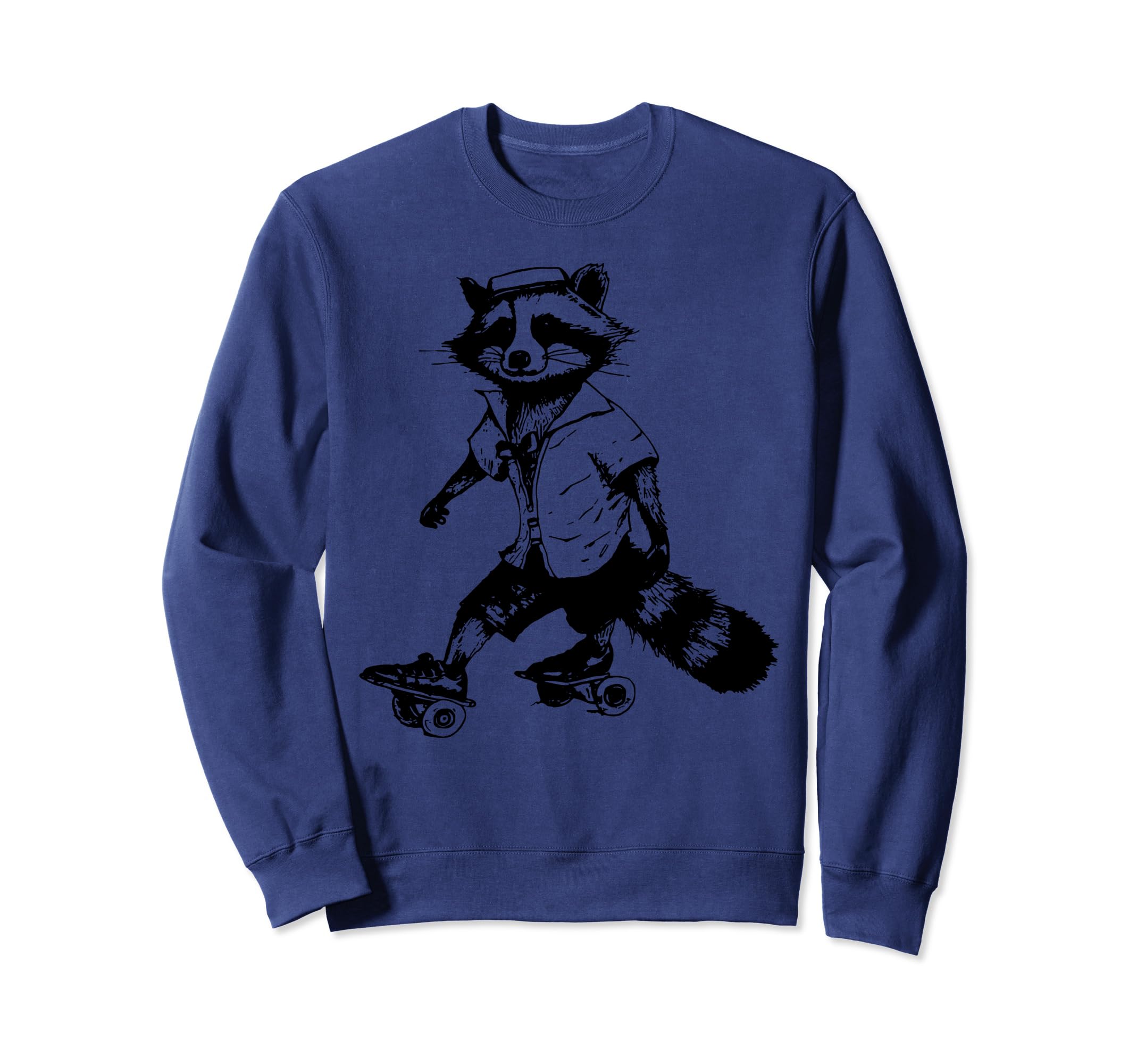 Raccoon Skating Derby Skater Roller Sweatshirt - Unique Graphic Men Women - T-Shirt, Sweatshirt, Hoodie