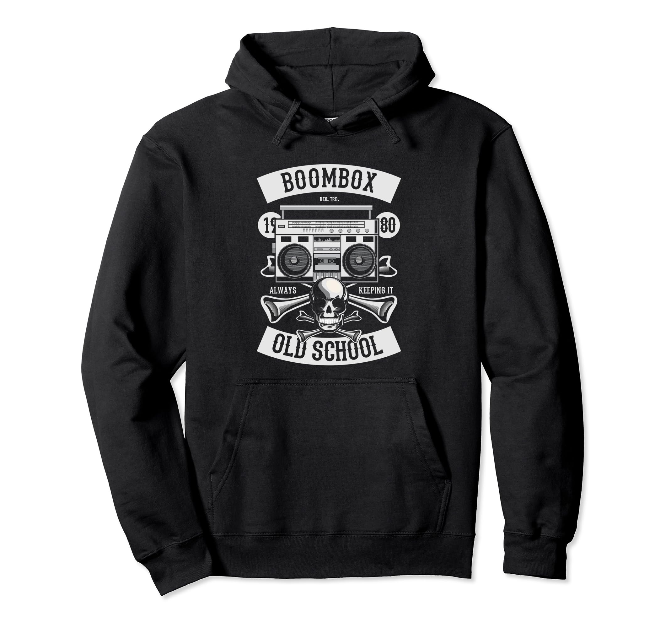 Old School Boombox Old School Hiphop Hoodie - Minimalist Print for Adults - T-Shirt, Sweatshirt, Hoodie