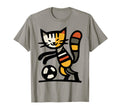 Soccer Cat Cartoon Art T-Shirt - Streetwear Style for Adults - T-Shirt, Sweatshirt, Hoodie