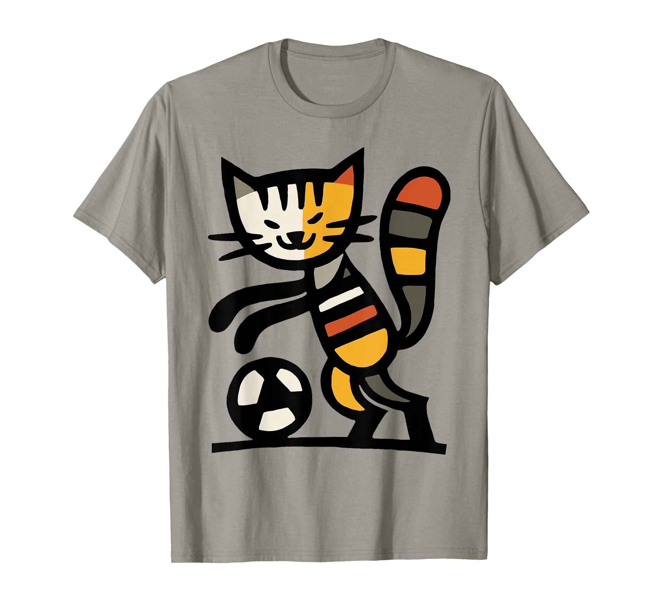 Soccer Cat Cartoon Art T-Shirt - Streetwear Style for Adults - T-Shirt, Sweatshirt, Hoodie