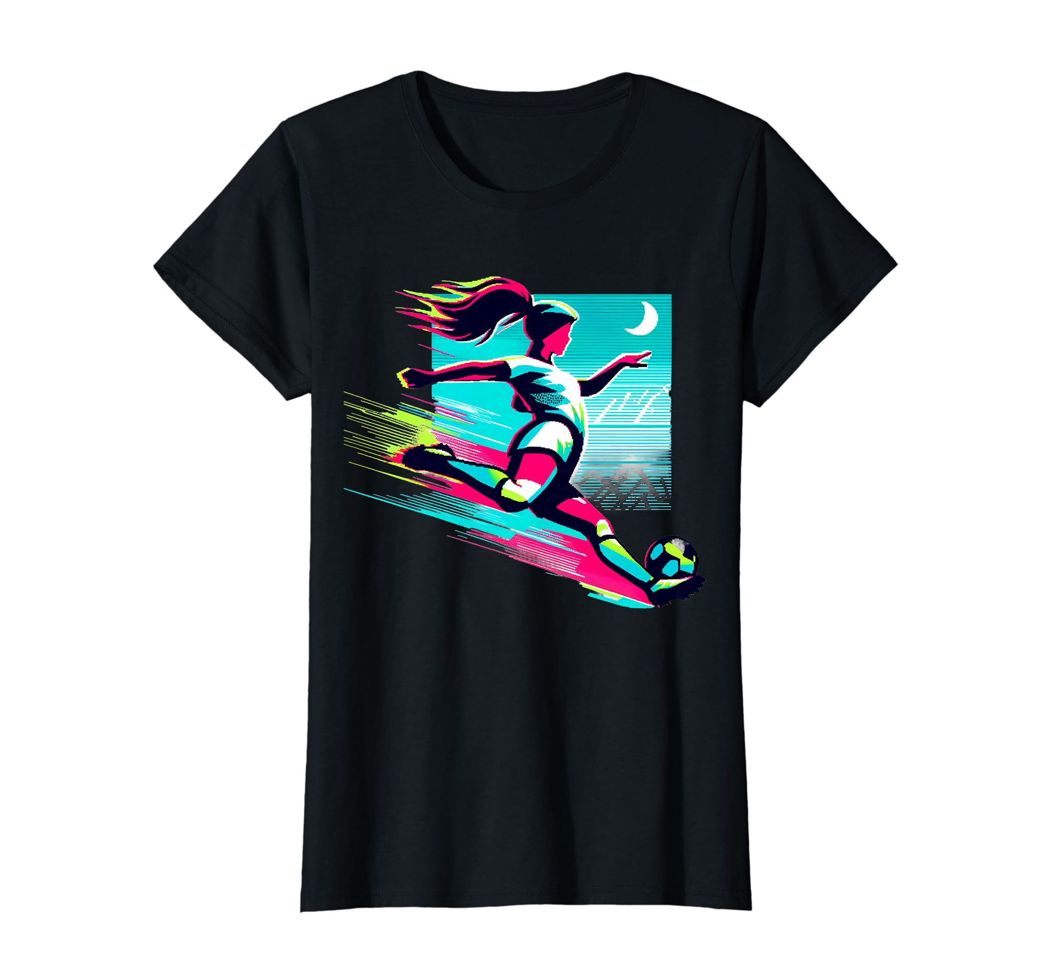 Vaporwave Glitch Art Female Soccer T-Shirt - Aesthetic Graphic Unisex - T-Shirt, Sweatshirt, Hoodie