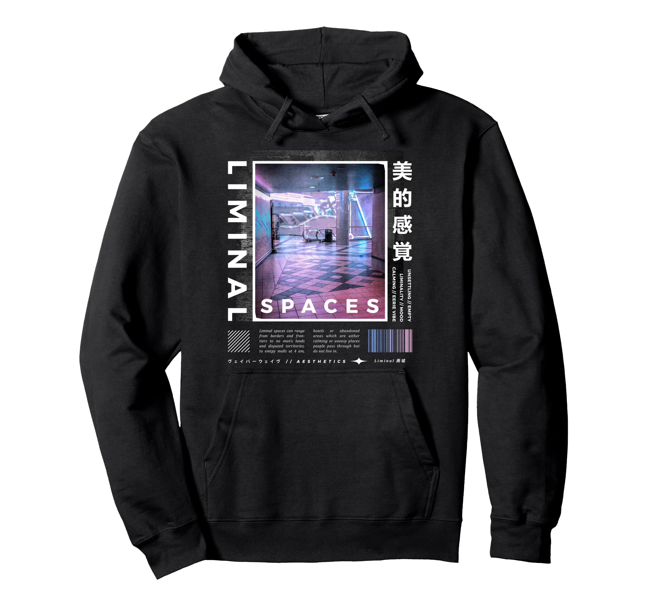 Liminal Spaces Vaporwave Hoodie - Graphic Print Men Women - T-Shirt, Sweatshirt, Hoodie