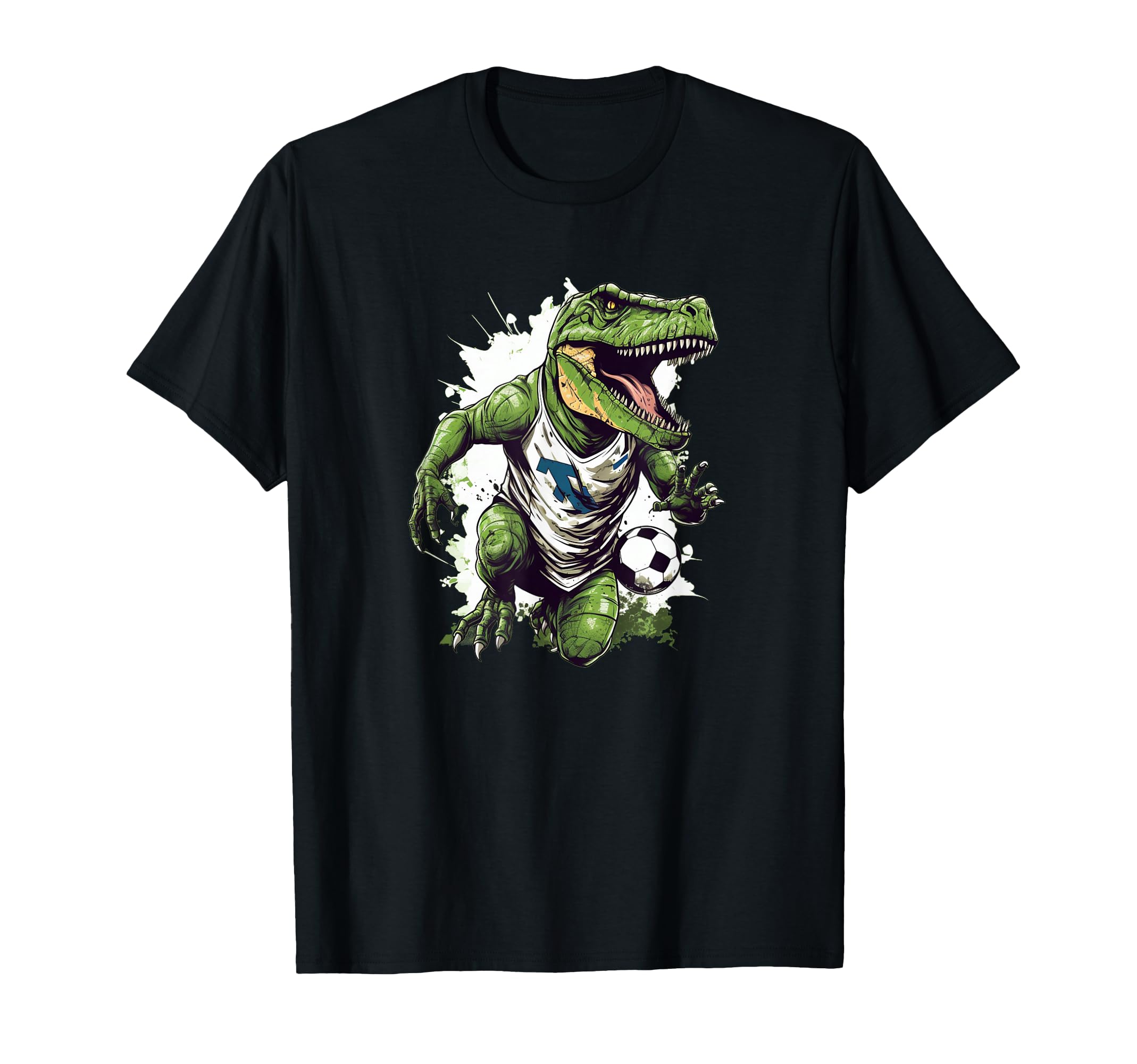 Funny Dinosaur Loves Playing Soccer T-Shirt - Trendy Graphic Unisex - T-Shirt, Sweatshirt, Hoodie