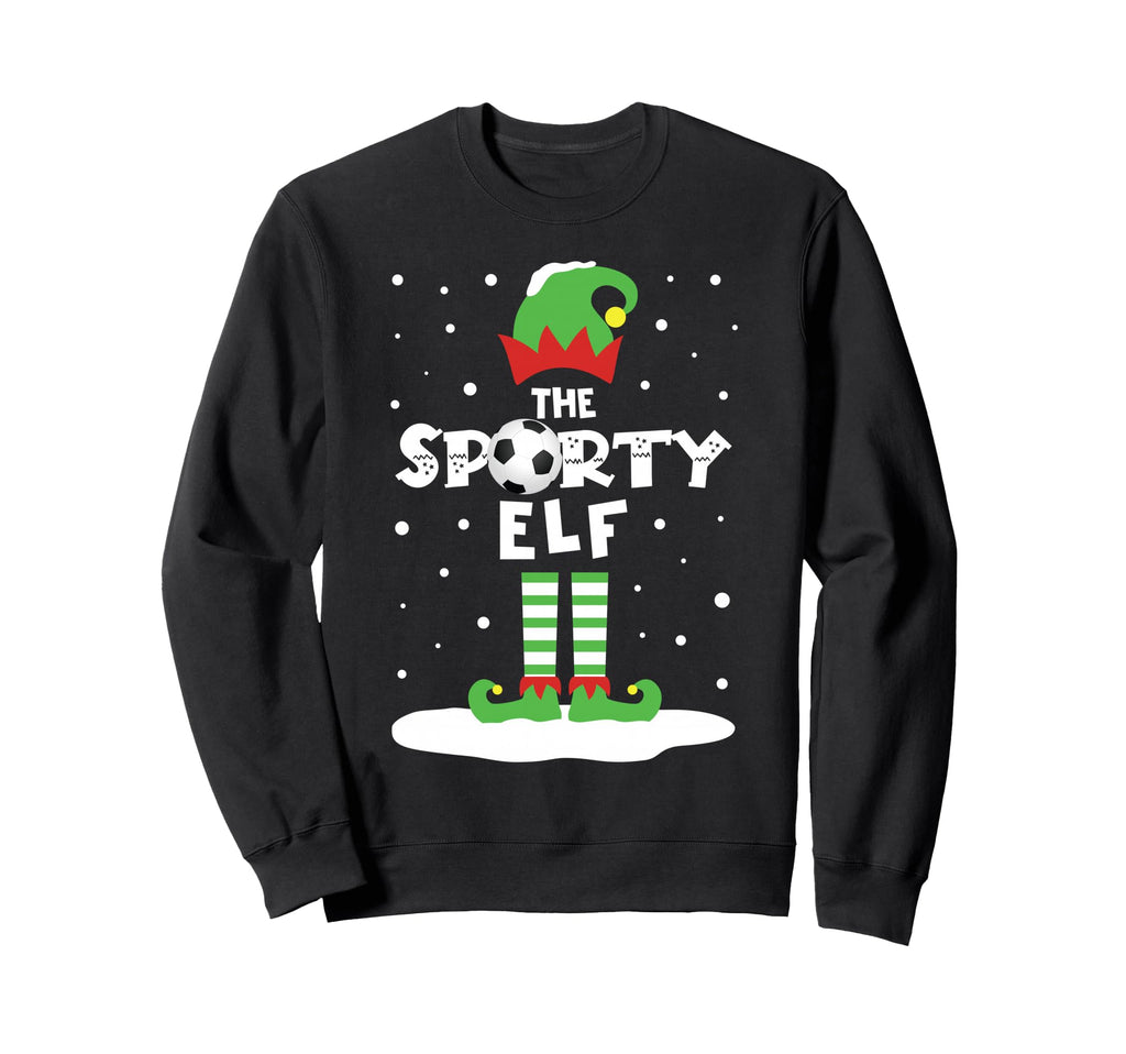 Snowy Soccer Elf Matching Family Costume Sweatshirt - Trendy Graphic Unisex - T-Shirt, Sweatshirt, Hoodie