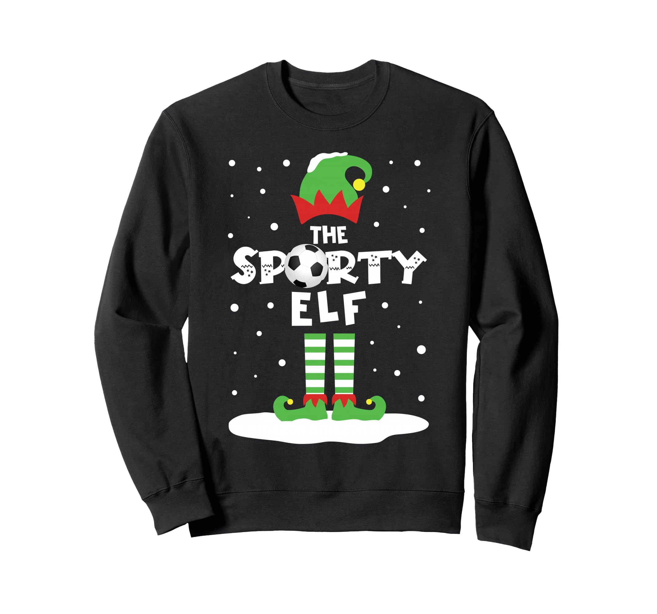 Snowy Soccer Elf Matching Family Costume Sweatshirt - Trendy Graphic Unisex - T-Shirt, Sweatshirt, Hoodie