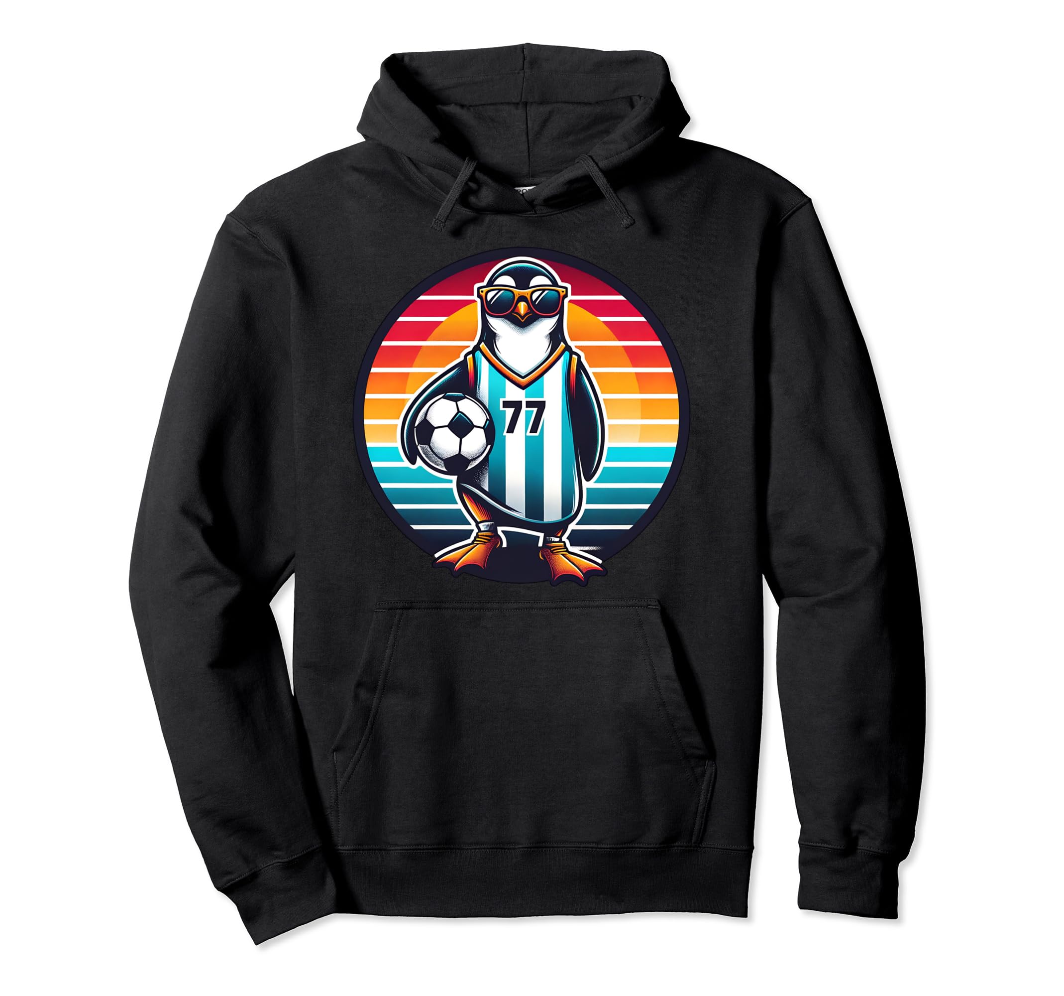Funny Penguin Soccer Champion Bird Hoodie - Custom Art Print Men Women - T-Shirt, Sweatshirt, Hoodie