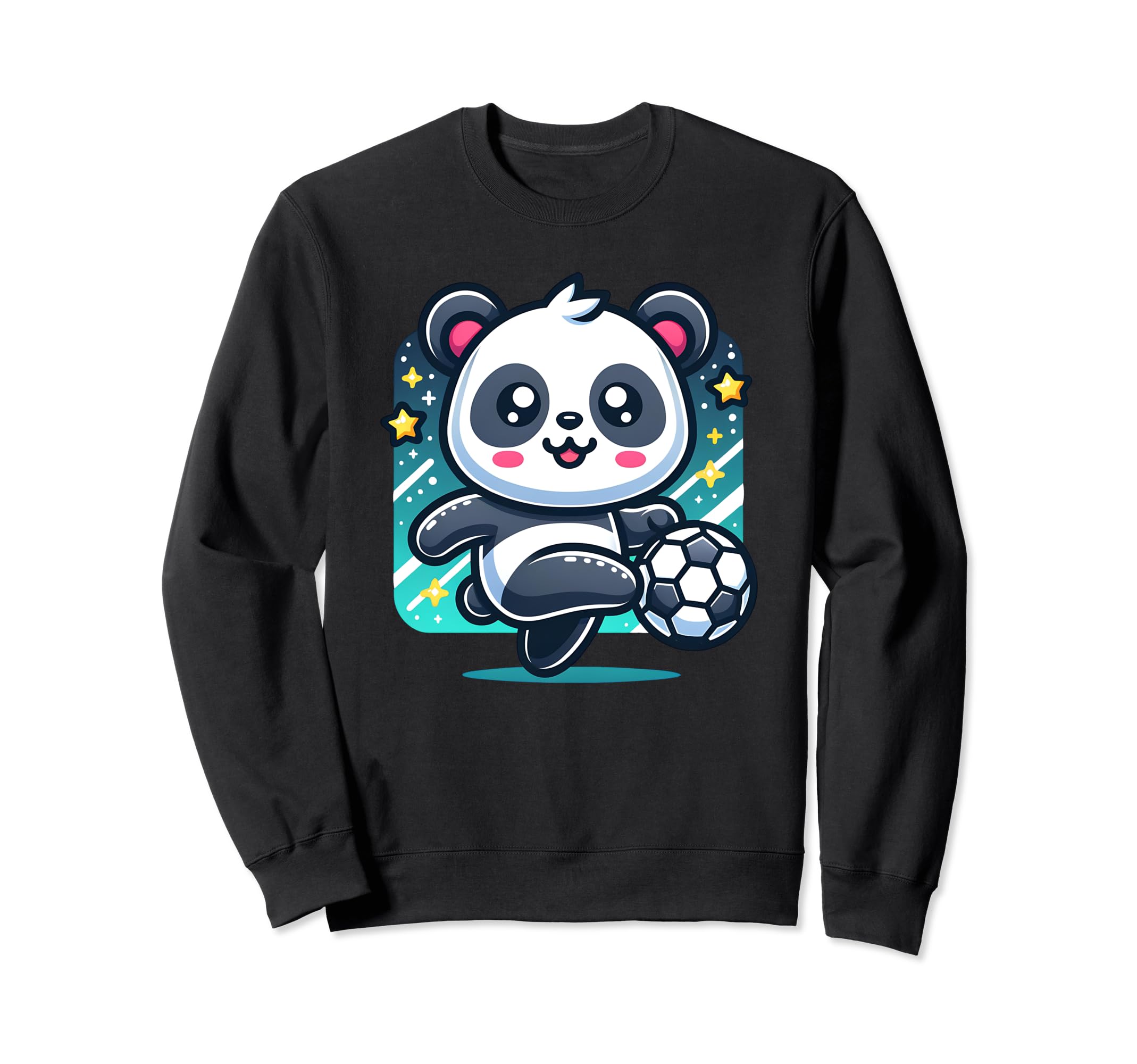 Soccer Player Panda Kicking Sweatshirt - Aesthetic Graphic Men Women - T-Shirt, Sweatshirt, Hoodie