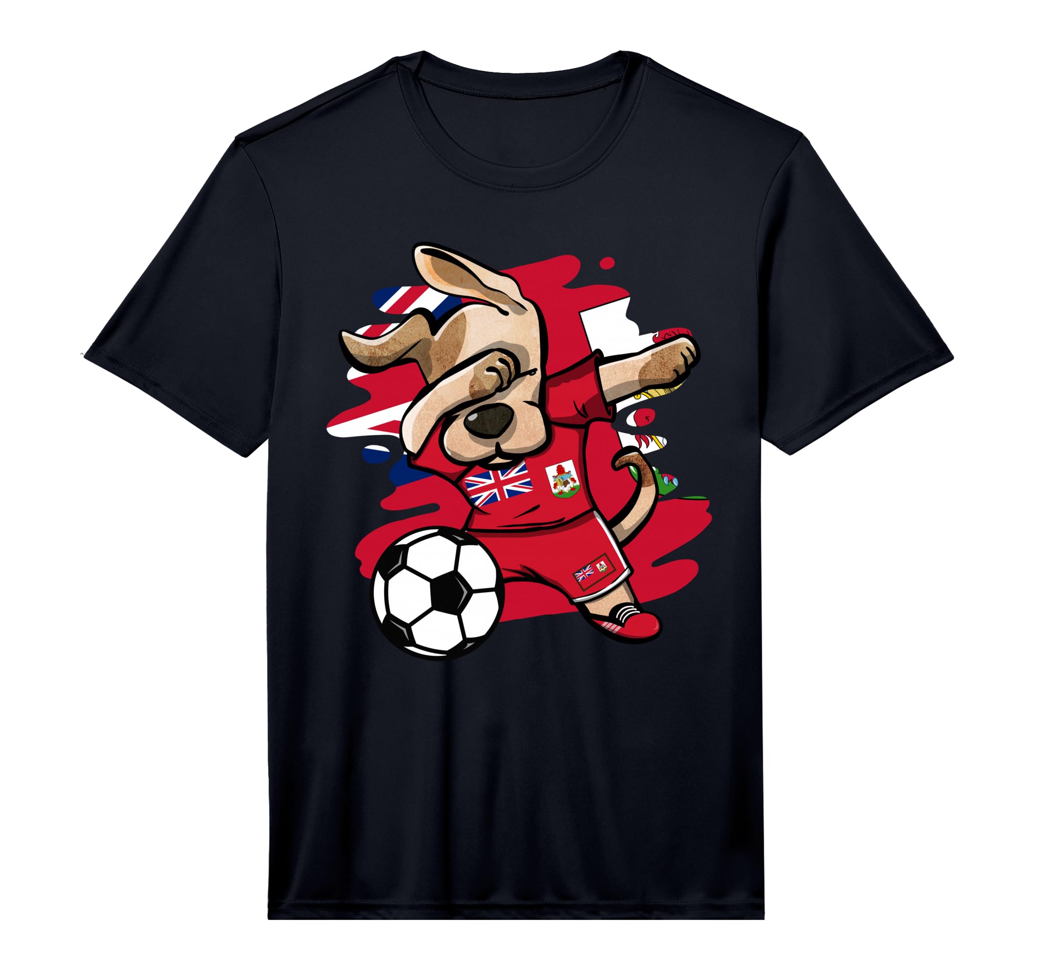 Dabbing Dog Bermuda Soccer Fans Jersey T-Shirt - Novelty Apparel Men Women - T-Shirt, Sweatshirt, Hoodie