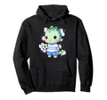 Adorable Dino Soccer Player Cartoon Hoodie - Minimalist Print Men Women - T-Shirt, Sweatshirt, Hoodie