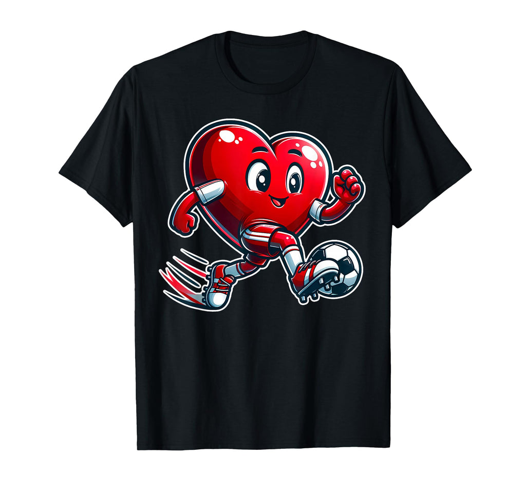 Valentines Day Soccer Player Heart T-Shirt - Fun Novelty Design Men Women - T-Shirt, Sweatshirt, Hoodie