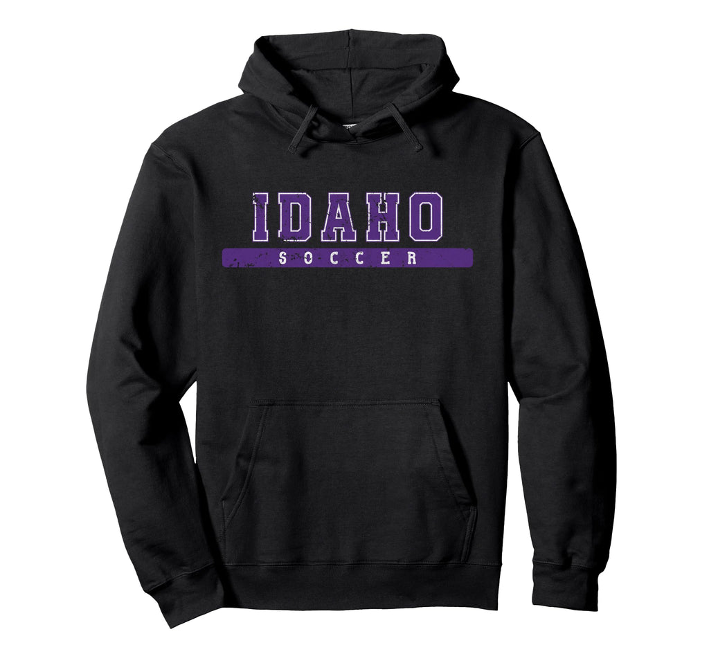 Idaho Soccer Purple Text Hoodie - Graphic Print Men Women - T-Shirt, Sweatshirt, Hoodie