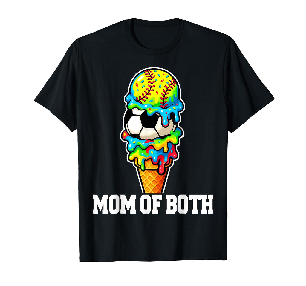 Softball Soccer Mom Ice Cream Drip Summer T-Shirt - Graphic Print Unisex - T-Shirt, Sweatshirt, Hoodie