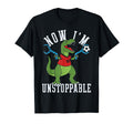 Now Im Unstoppable Funny T Rex Soccer T-Shirt - Unique Graphic for Adults - T-Shirt, Sweatshirt, Hoodie