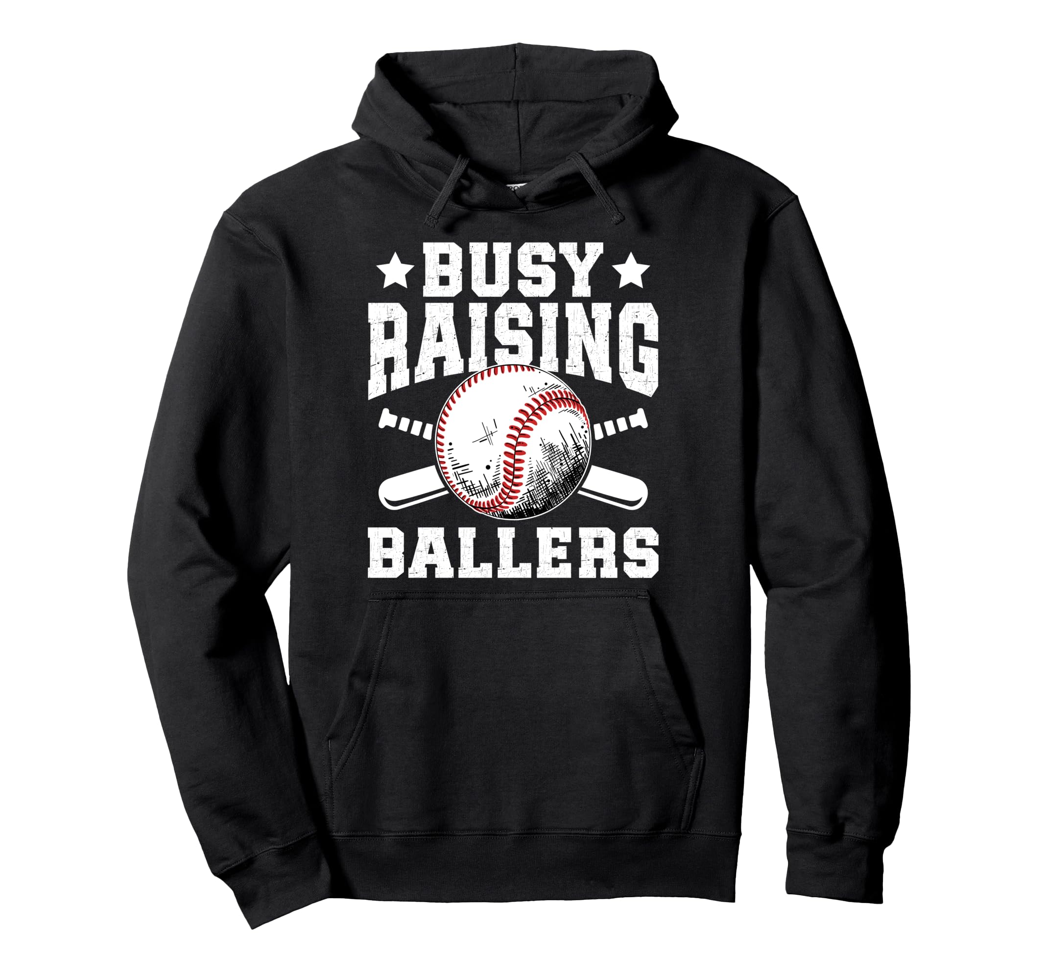 Busy Raising Ballers Baseball Dad Hoodie - Fun Novelty Design for Adults - T-Shirt, Sweatshirt, Hoodie