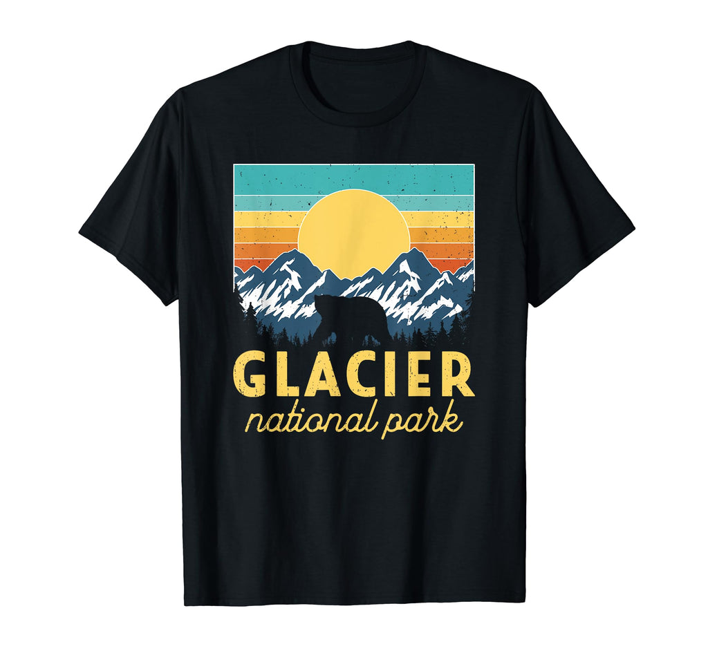 Glacier National Park Sunset T-Shirt - Minimalist Print for Adults - T-Shirt, Sweatshirt, Hoodie
