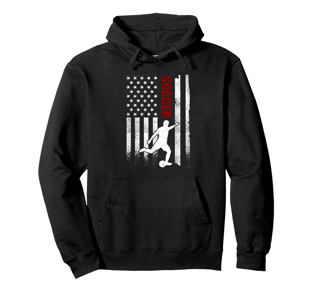 Soccer American Flag Distressed Usa Hoodie - Custom Art Print for Adults - T-Shirt, Sweatshirt, Hoodie