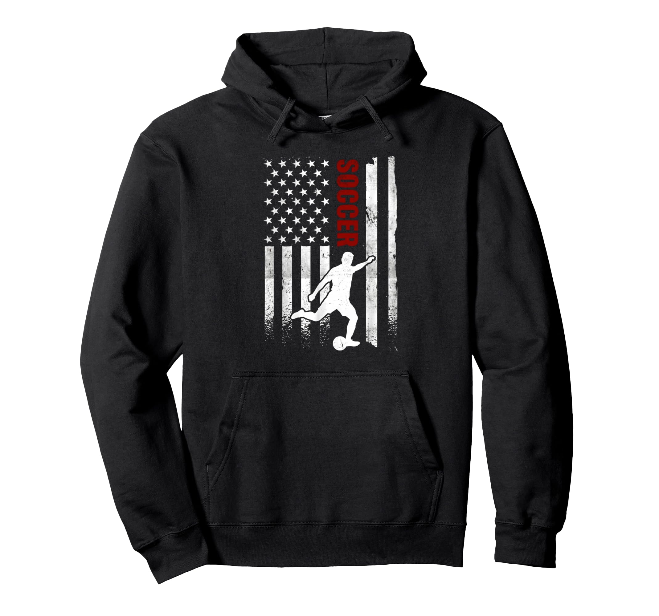 Soccer American Flag Distressed Usa Hoodie - Custom Art Print for Adults - T-Shirt, Sweatshirt, Hoodie