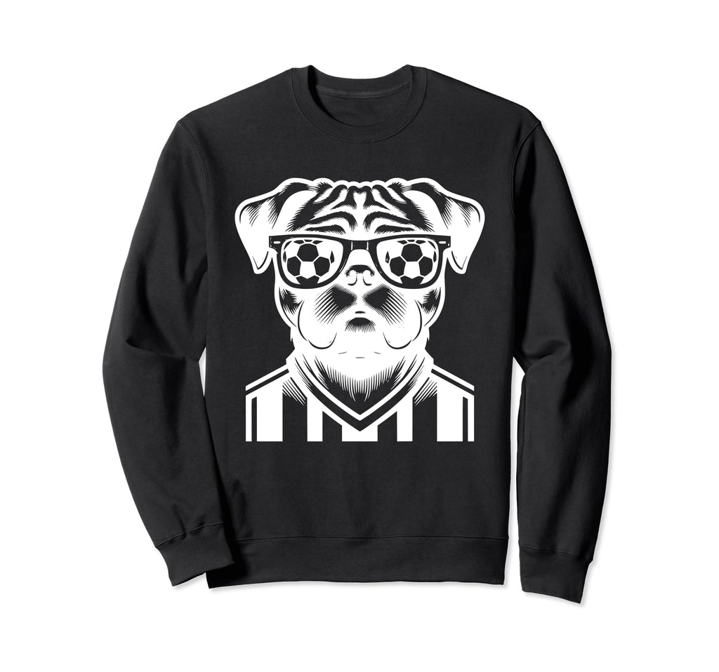 Pug Dog Soccer Champion Fan Sweatshirt - Minimalist Print Unisex - T-Shirt, Sweatshirt, Hoodie
