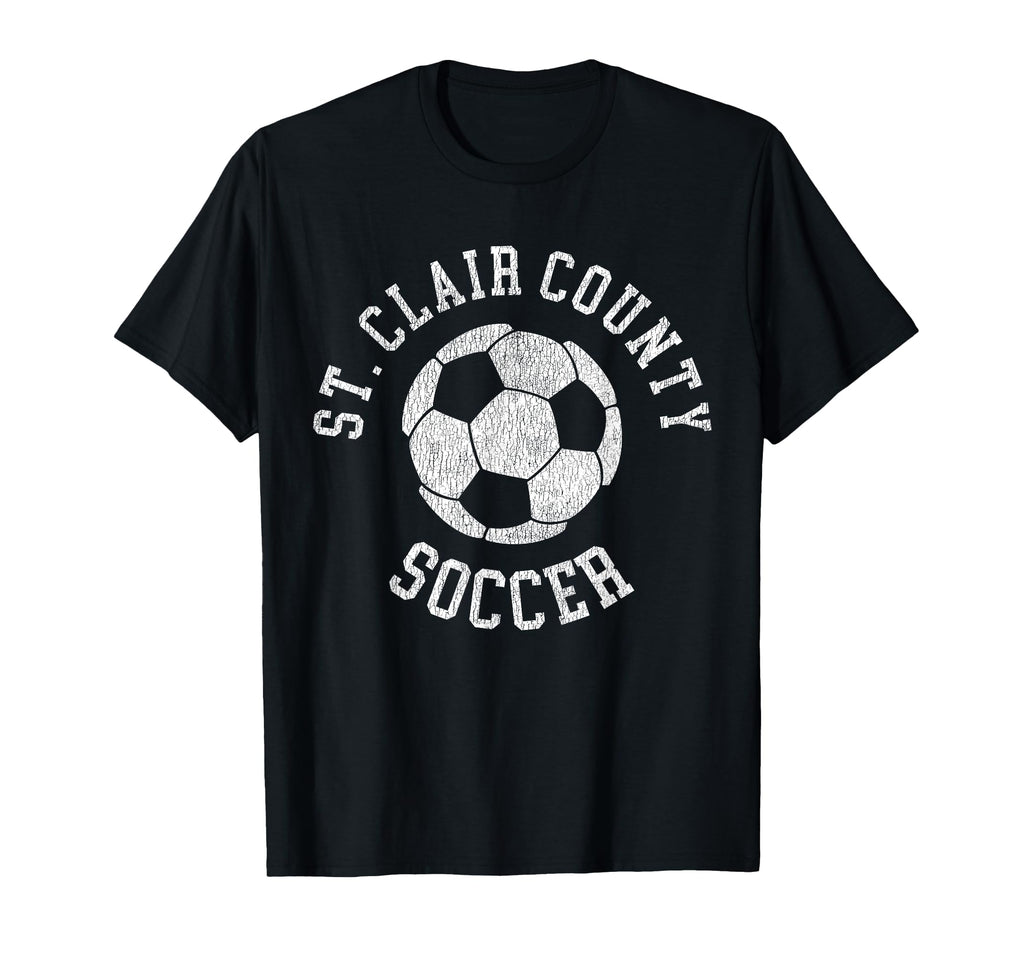 St Clair County Soccer Distressed 90S T-Shirt - Minimalist Print Unisex - T-Shirt, Sweatshirt, Hoodie