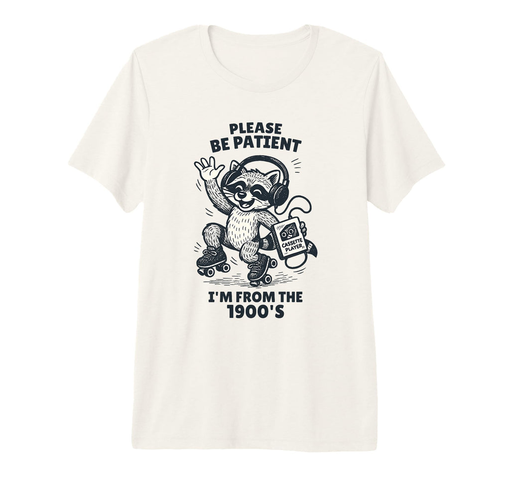 1900S Raccoon Roller Skater T-Shirt - Fun Novelty Design Men Women - T-Shirt, Sweatshirt, Hoodie