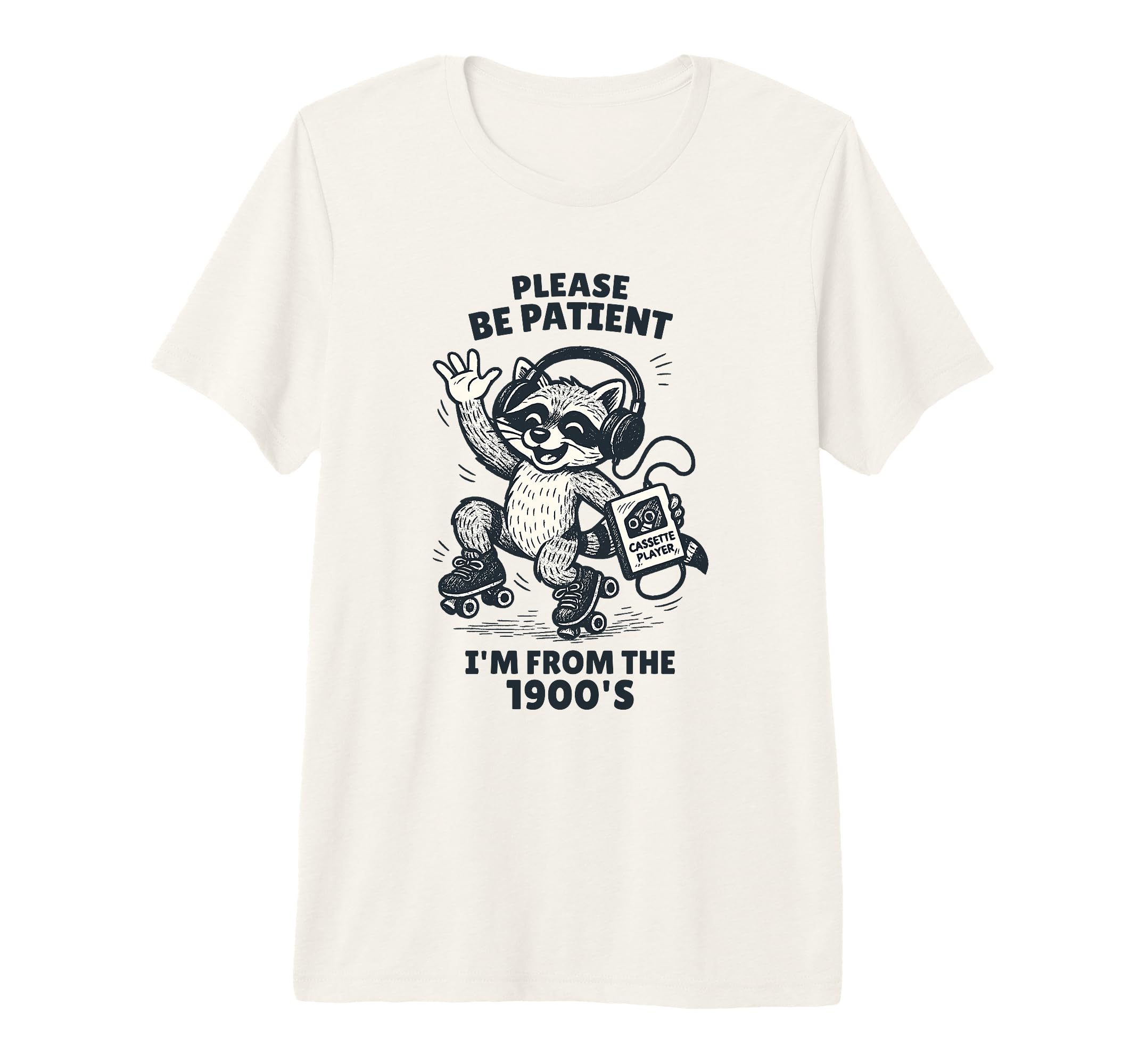 1900S Raccoon Roller Skater T-Shirt - Fun Novelty Design Men Women - T-Shirt, Sweatshirt, Hoodie