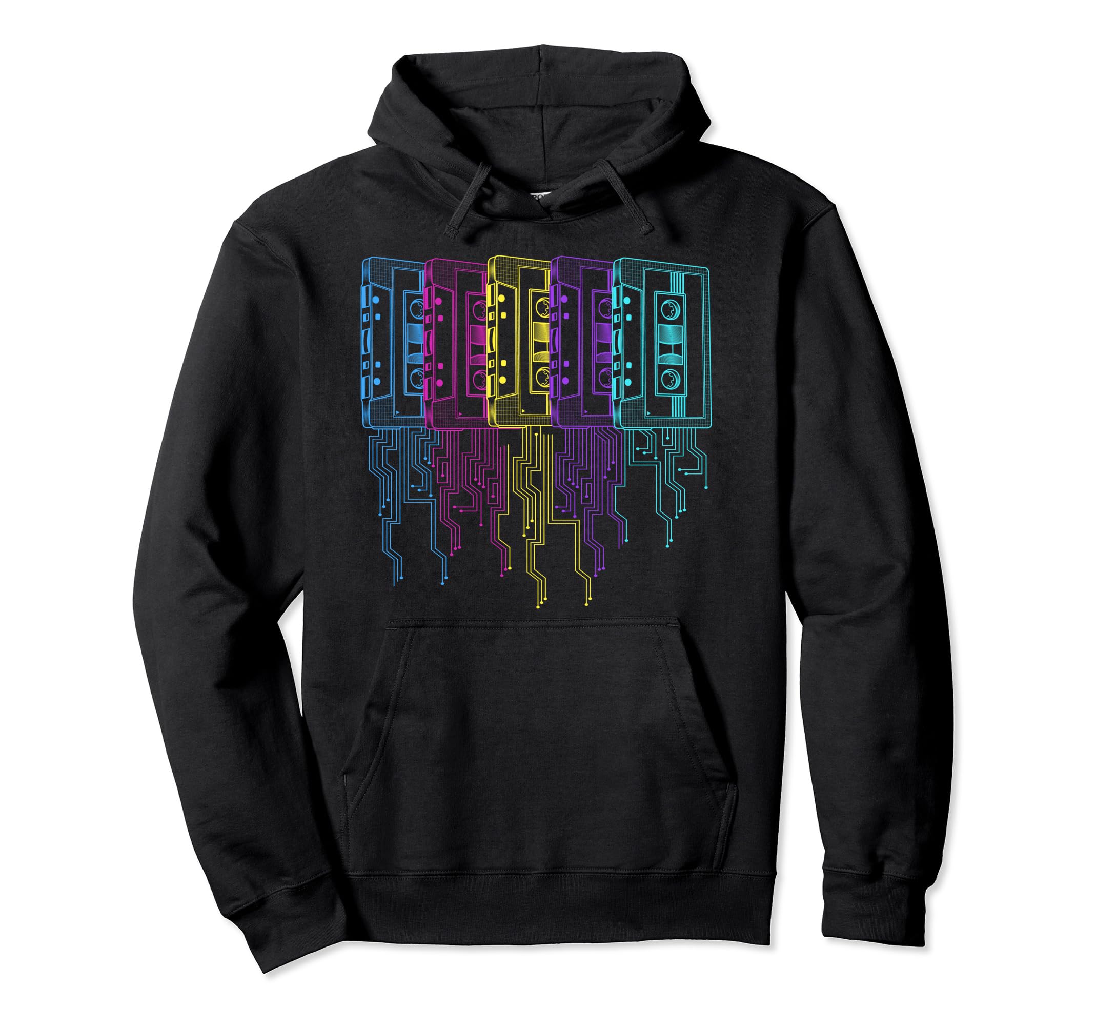 80S Cassette Tape Circuit Synthwave Hoodie - Custom Art Print Men Women - T-Shirt, Sweatshirt, Hoodie
