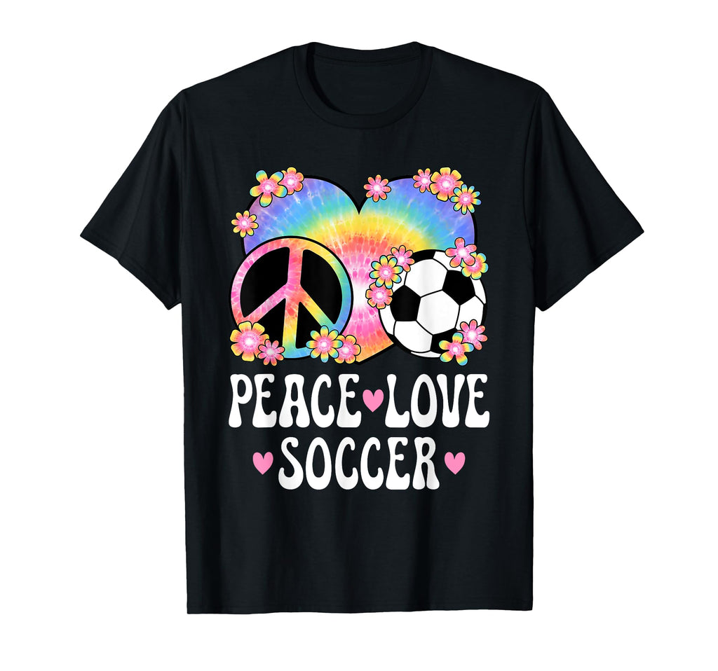 Peace Love Soccer Lover 60S 70S Hippie T-Shirt - Aesthetic Graphic Unisex - T-Shirt, Sweatshirt, Hoodie