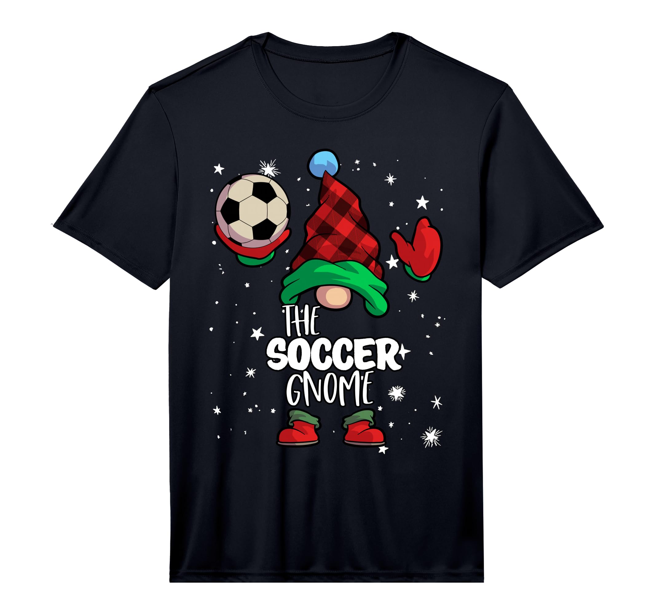 Soccer Gnome Red Buffalo Plaid T-Shirt - Minimalist Print for Adults - T-Shirt, Sweatshirt, Hoodie