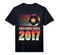 Awesome Since 2017 Soccer 9Th Birthday T-Shirt - Aesthetic Graphic Unisex - T-Shirt, Sweatshirt, Hoodie