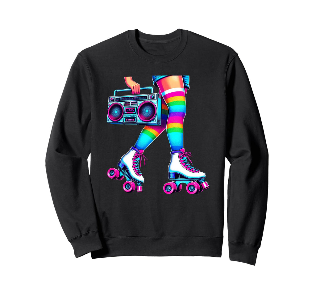 Rollerskates Funny 80S Roller Disco Sweatshirt - Graphic Print for Adults - T-Shirt, Sweatshirt, Hoodie