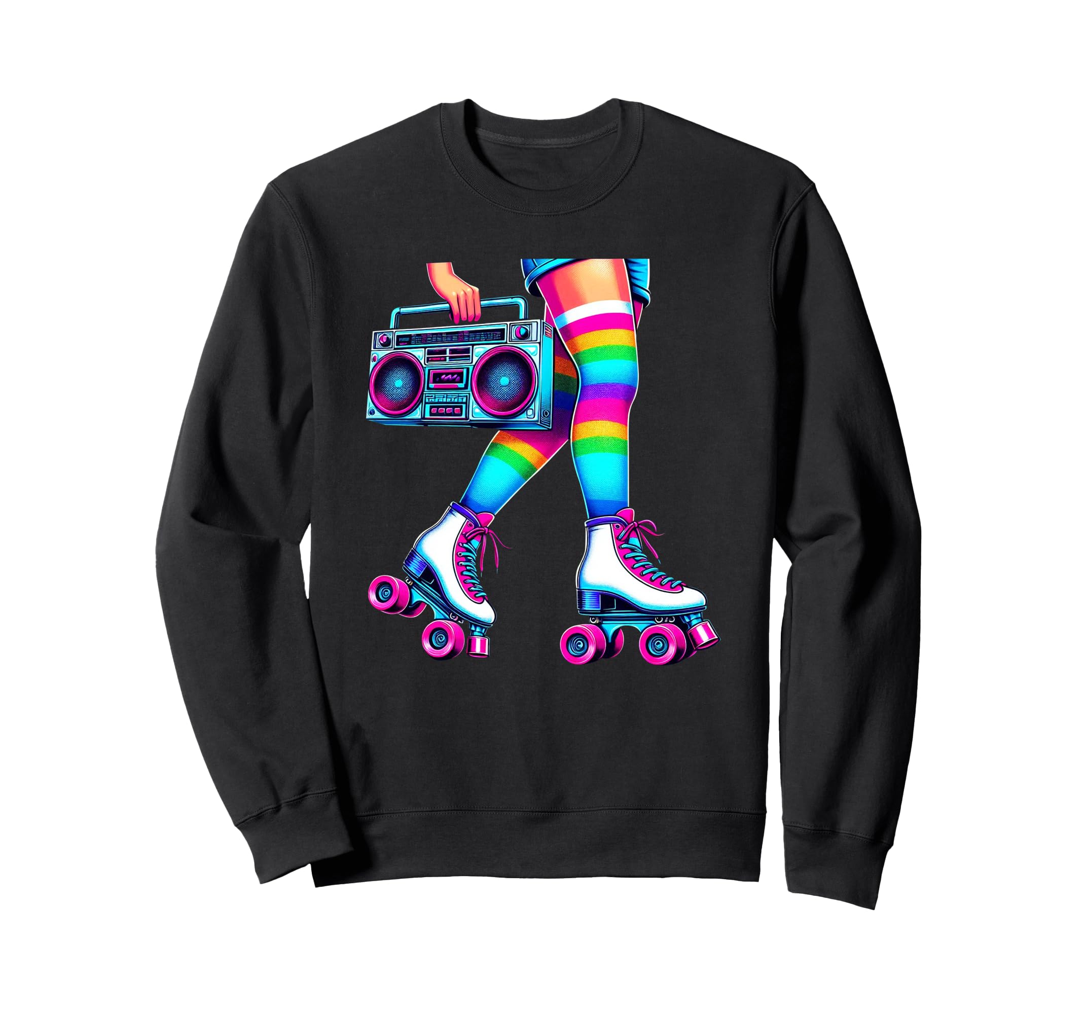 Rollerskates Funny 80S Roller Disco Sweatshirt - Graphic Print for Adults - T-Shirt, Sweatshirt, Hoodie