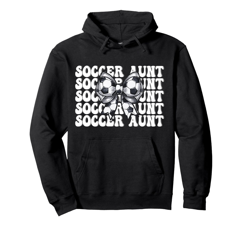 Soccer Aunt Soccer Auntie Coquette Bow Hoodie - Streetwear Style Unisex - T-Shirt, Sweatshirt, Hoodie