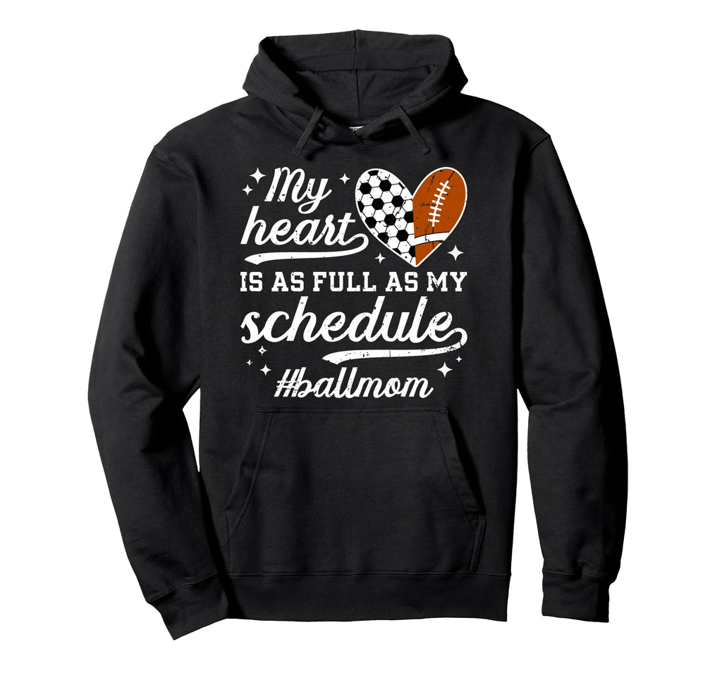 Ball Mom Proud Football Soccer Mom Hoodie - Aesthetic Graphic Unisex - T-Shirt, Sweatshirt, Hoodie