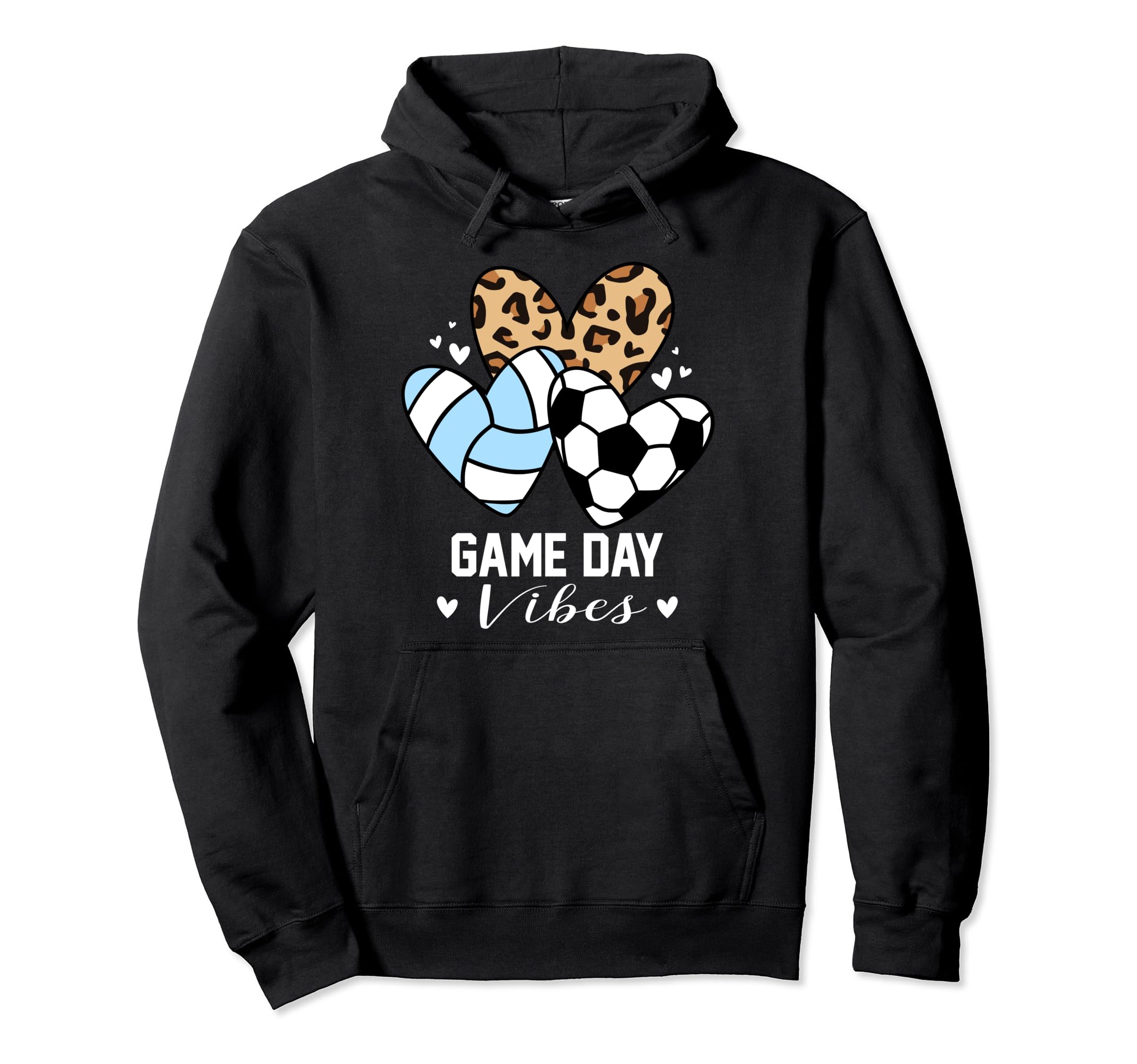 Game Day Vibes Funny Soccer Volleyball Hoodie - Fun Novelty Design Unisex - T-Shirt, Sweatshirt, Hoodie