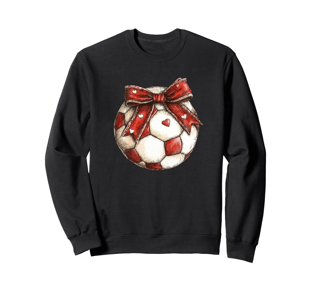 Soccer Ball Coquette Bow Sweatshirt - Aesthetic Graphic Men Women - T-Shirt, Sweatshirt, Hoodie