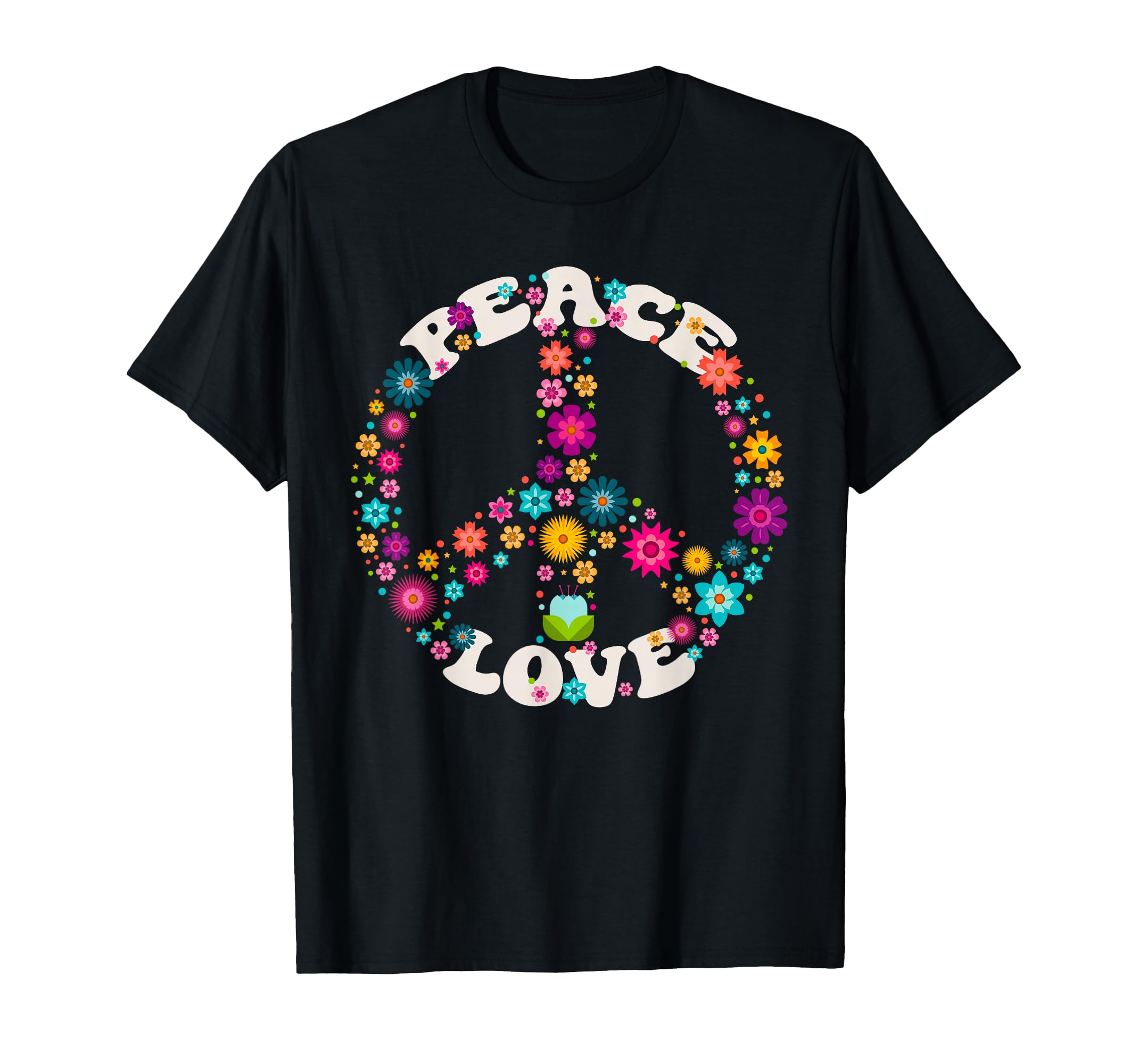 Peace Sign Love 60S 70S Tie Dye Hippie T-Shirt - Unique Graphic Men Women - T-Shirt, Sweatshirt, Hoodie