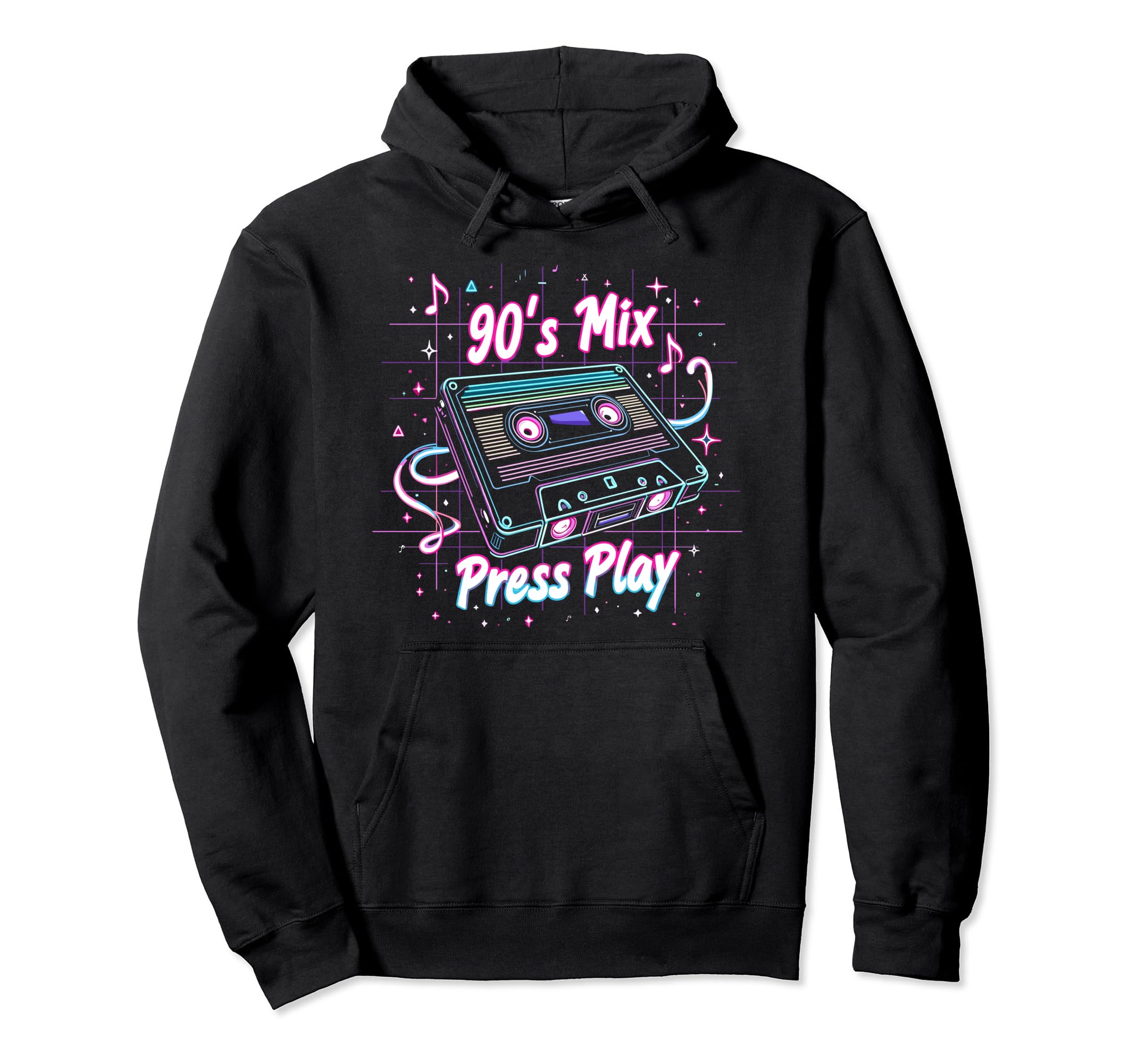90S Mix Press Play Cassette Tape Hoodie - Streetwear Style Men Women - T-Shirt, Sweatshirt, Hoodie